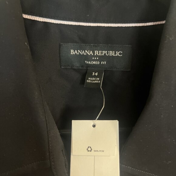 Banana Republic Black Tailored Fit Button Up Long Sleeve Shirt Women Sz 14 NEW - Picture 3 of 10